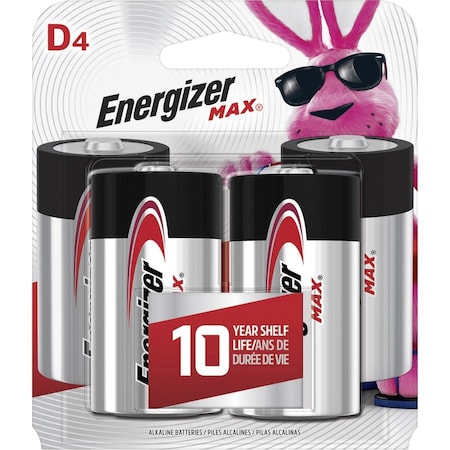 Eveready BATTERY, ALKA, D, 4PK, ENGZR EVEE95BP4